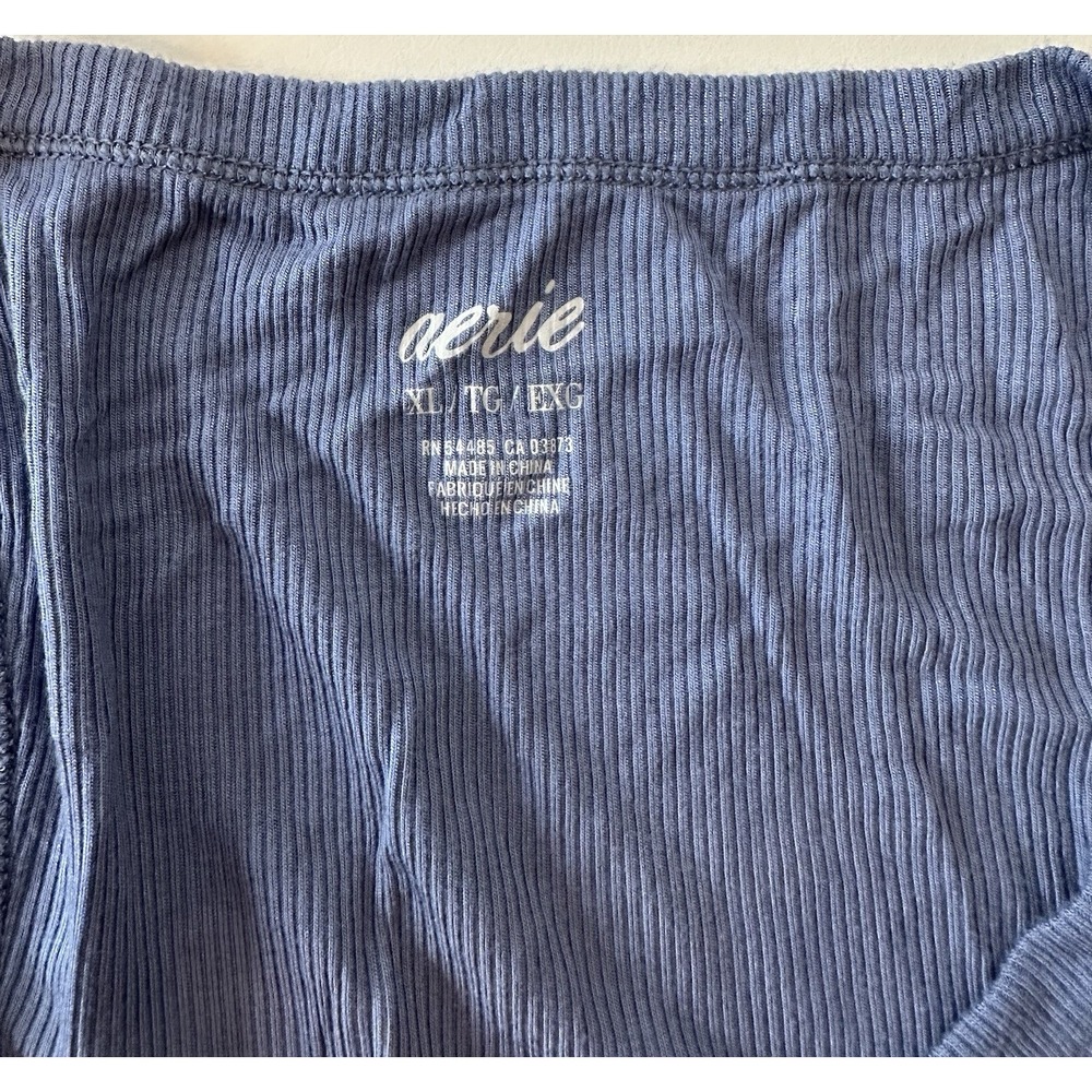 Aerie Bodysuit Women's XL Dusty Blue Sleeveless Beach Summer Resort Stretch NEW - Picture 3 of 6